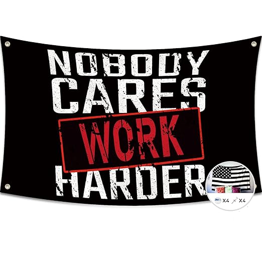 nobody cares work harder 旗帜 3x5 英尺健身房横幅趣味运动励志海报